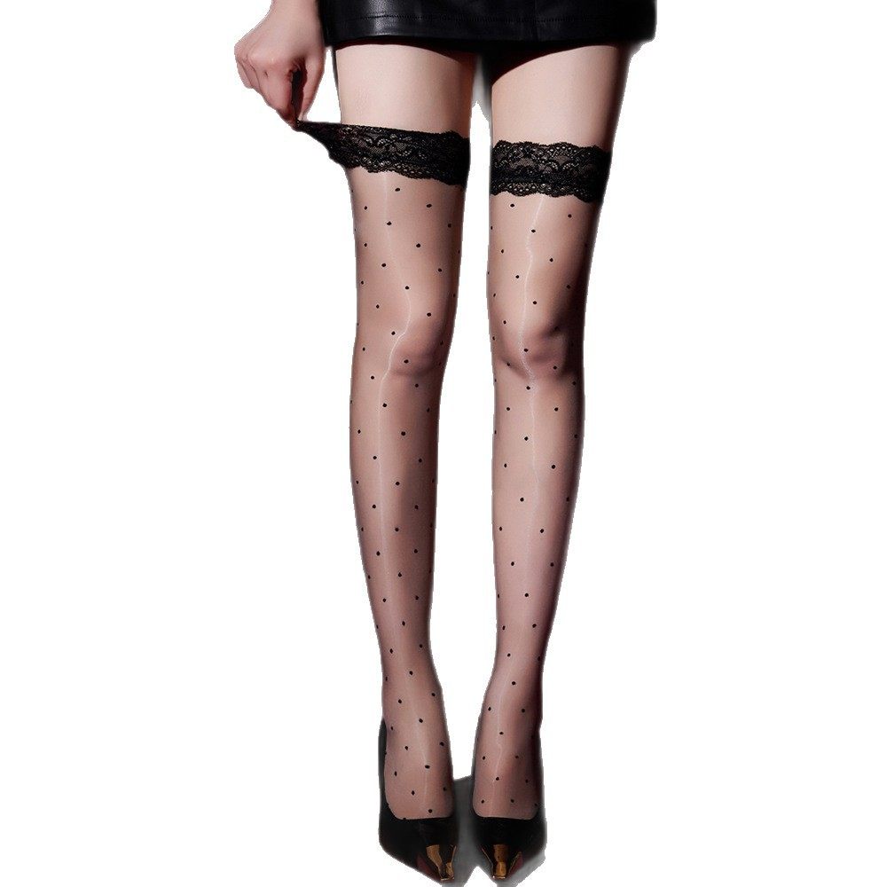 姬GILL蕾丝波点极光筒袜过膝高密度油亮丝滑硅胶防滑超薄辣妹黑丝,淘宝优惠券,粉丝福利购,淘宝优惠卷