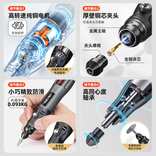 Ручная электрическая шлифовальная машина Deli, небольшой полировальный инструмент