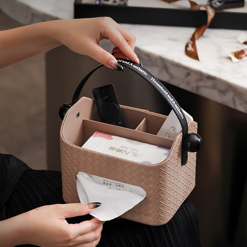 漫时光可旋转纸巾盒客厅轻奢高档纸抽盒桌面多功能创意茶几收纳盒 - 图0