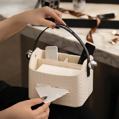 漫时光可旋转纸巾盒客厅轻奢高档纸抽盒桌面多功能创意茶几收纳盒 - 图2