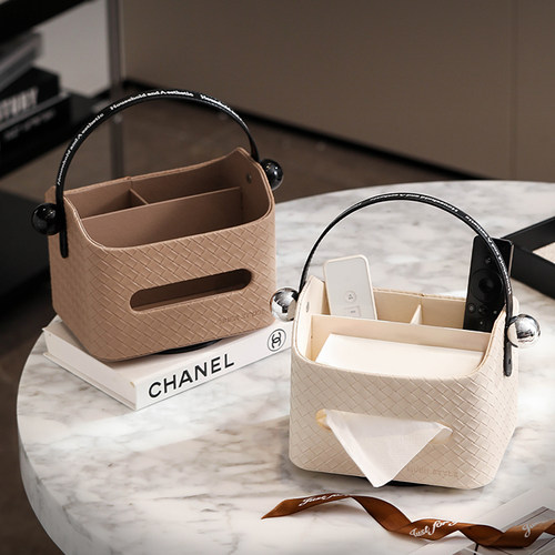 漫时光可旋转纸巾盒客厅轻奢高档纸抽盒桌面多功能创意茶几收纳盒 - 图3