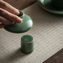 Narrative Old Retro Blue Porcelain Small Cover Handmade Ceramic Cover Chengkung Fu Tea With Zero Matching Teapot Guetto Tea Road Accessories