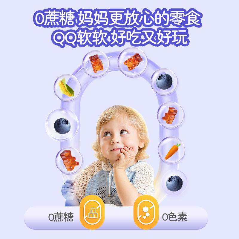 蓝莓叶黄素软糖DHA酯儿童青少年视力官方旗舰店正品中老成人专用