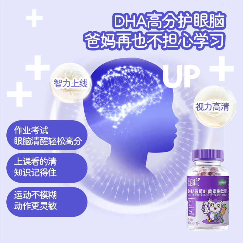 能量堡垒 蓝莓叶黄素软糖儿童DHA酯片成人护眼近视正品官方旗舰店 - 图2