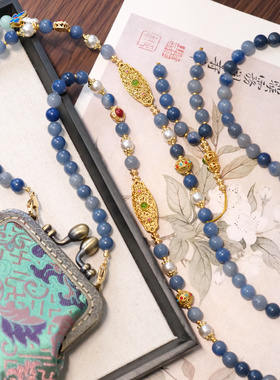 重工新中式国风长款斜挎包包链斜挎链背背链项链的复古纯手工气质