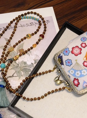 新中式国风长款斜挎包包链斜挎链背背链项链的复古纯手工气质