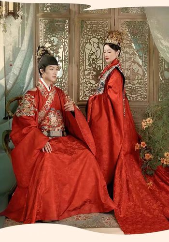出租结婚汉服古装明制宋制唐制婚服新郎新娘礼服中式婚礼婚纱照拍 - 图1