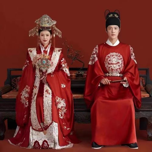 出租结婚汉服古装明制宋制唐制婚服新郎新娘礼服中式婚礼婚纱照拍 - 图2