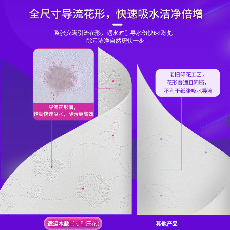 适运304张大包大号18包家用纸巾压花实惠装抽纸柔软面巾纸卫生纸