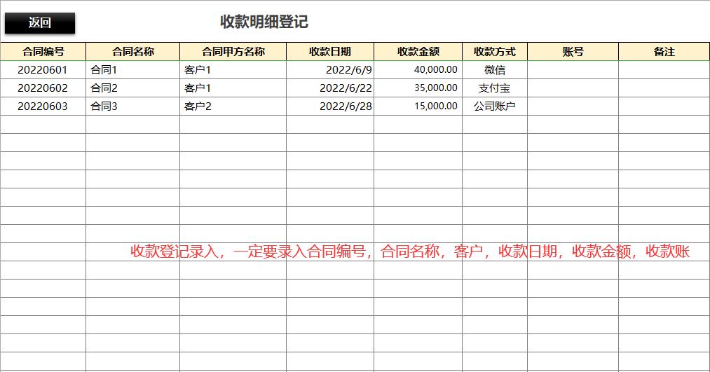 合同收款开票管理系统EXCEL客户应收查询项目年度统计分析报表-图2