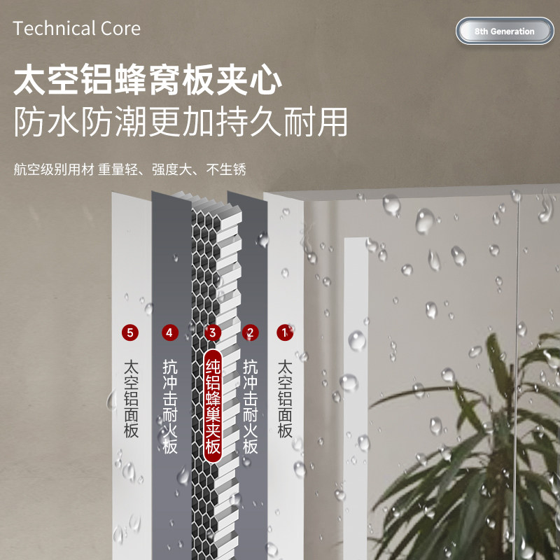 法安思浴室镜柜单独太空铝带灯镜子 法安思卡威德朗浴室镜柜