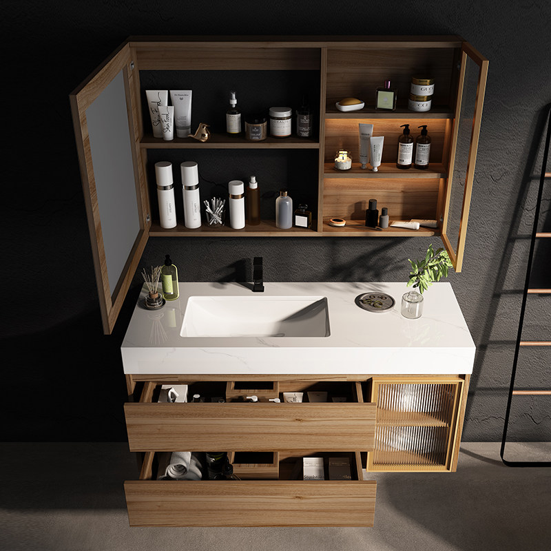 法安思岩板陶瓷卫生间定制洗手盆柜 法安思卡威德朗浴室柜组合