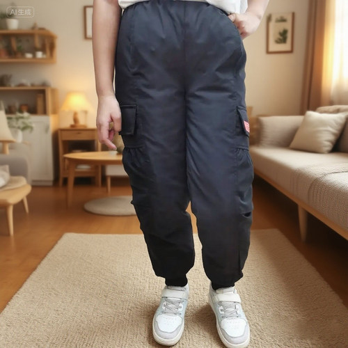 2025新款男女童宝宝羽绒裤儿童防风防水防寒冬裤东北加厚保暖棉裤 - 图2