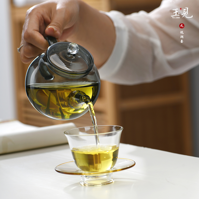北大史玉见高端玻璃泡茶壶星空小号过滤一体绿茶壶精致功夫茶具