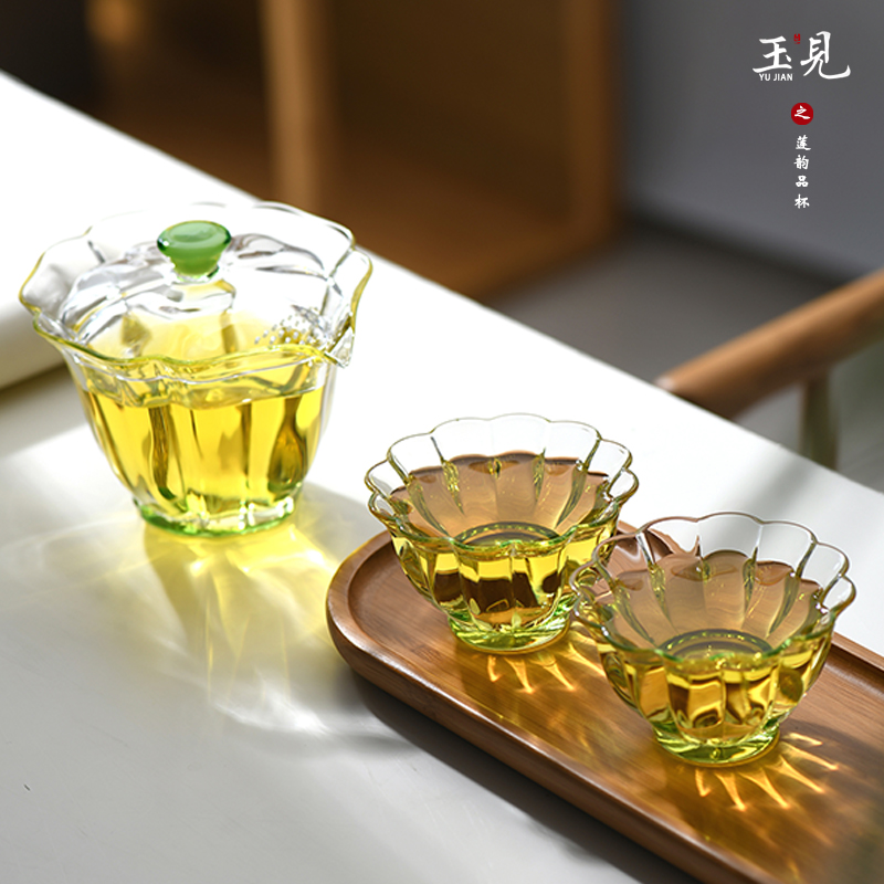 北大史玉见手工高档玻璃品茗杯高硼硅耐热主人杯80ml单杯功夫茶具