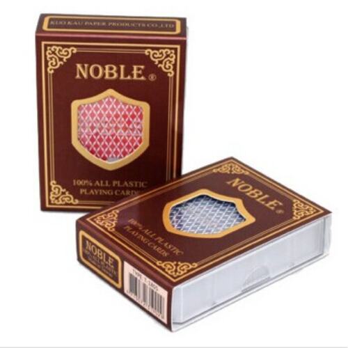 台湾原装进口正品扑克 国高NOBLE塑料磨砂扑克牌 T-1805 红蓝窄牌 - 图3
