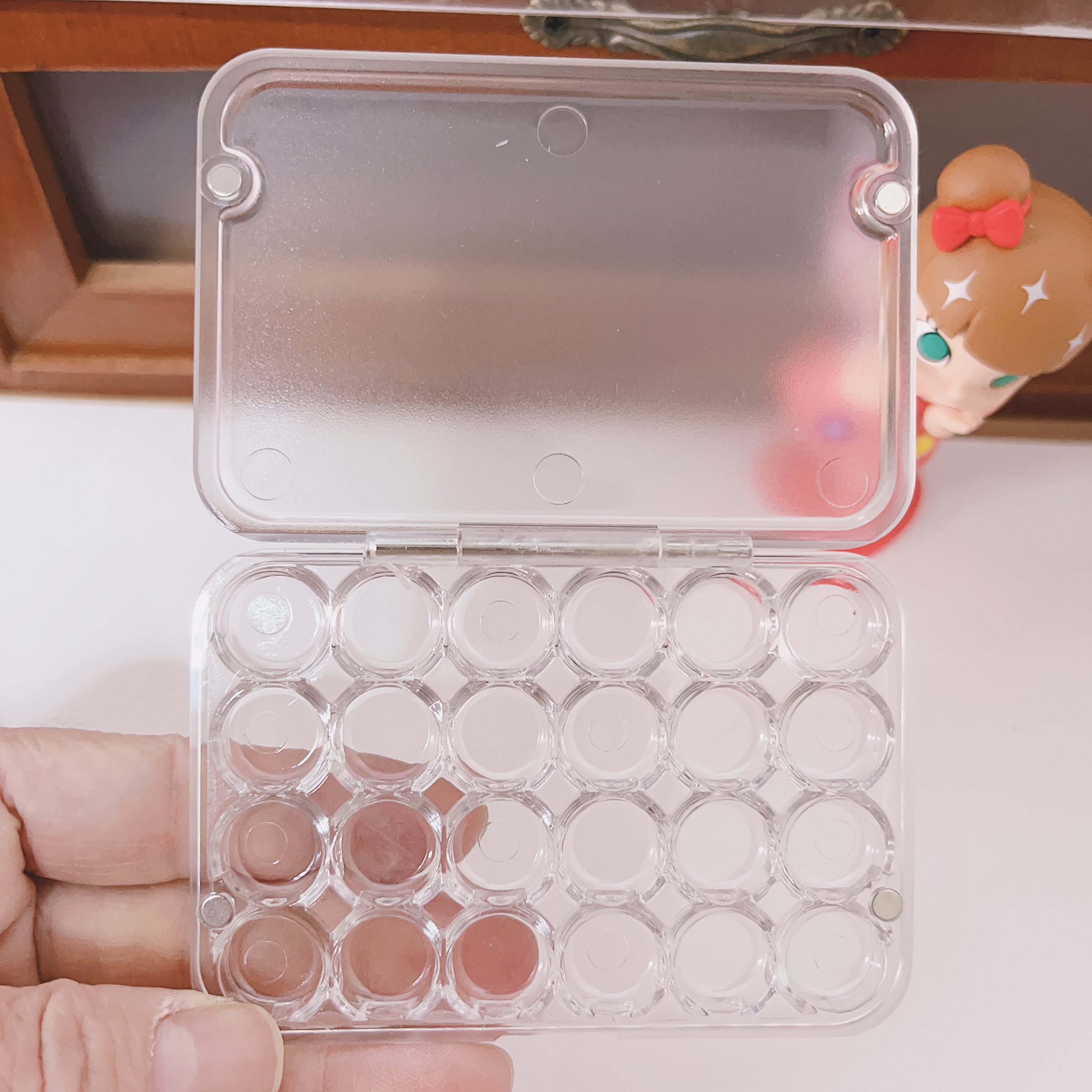 迷你水彩颜料盒透明分装盒24色自制分装小盒水彩美甲磁吸亚克力,淘宝优惠券,粉丝福利购,淘宝优惠卷