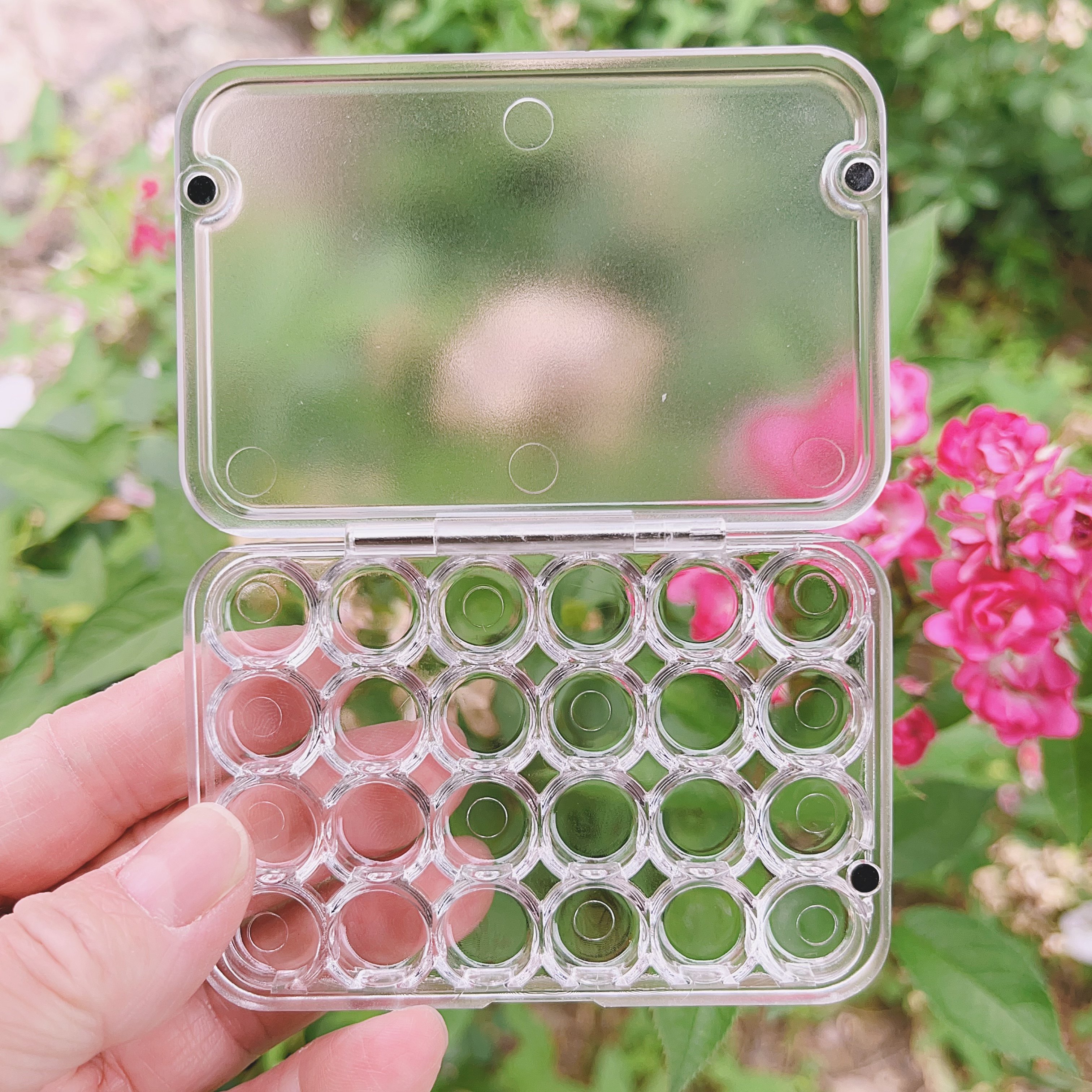 迷你水彩颜料盒透明分装盒24色自制分装小盒水彩美甲磁吸亚克力,淘宝优惠券,粉丝福利购,淘宝优惠卷