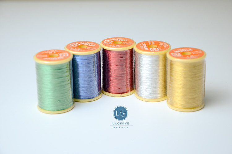 法式刺绣 日本富士克金银线 钩珠线 法式钩针专用金属线100米 5色 - 图3