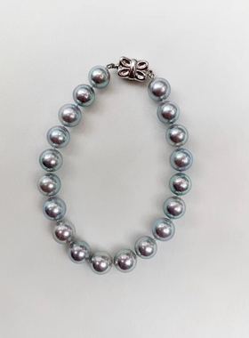 海水珍珠正圆无暇极光镜面手链