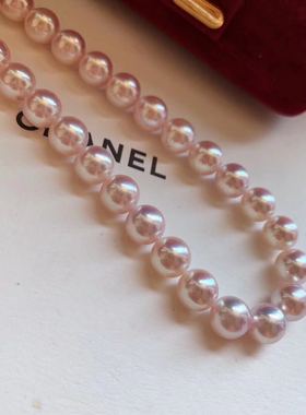 大尺寸极光樱花粉小灯泡镜面项链