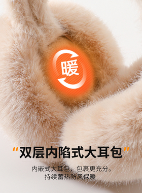 甜美可爱蓝色耳罩加厚保暖耳套