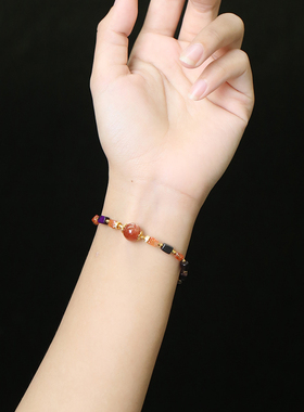 灵机麦玲玲S925 舒俱来金太阳手链多样性发其一小众新款送礼女