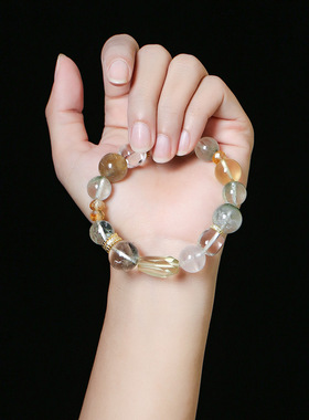 灵机麦玲玲绿幽灵粉晶手链女转运旺事业多宝手串男女闺蜜礼物