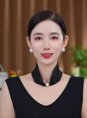 遮颈纹百搭丝巾炫彩磁扣钻扣围巾