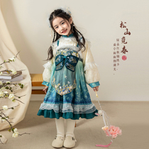 Fall in love with chicks Girls plus velvety dress 2023 new winter dress State Breeze Embroidered Children Loretta Dresses