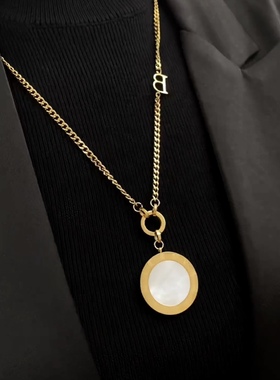 圆牌罗马数字项链女款复古