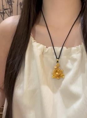 花开富贵荷花项链女潮