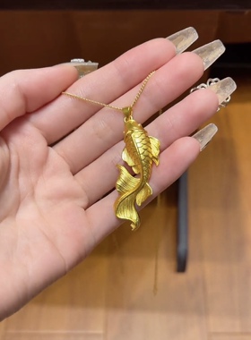 气质小众年年有鱼项链女