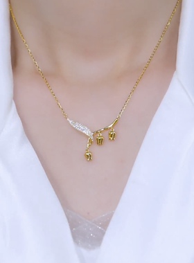 玲兰花项链女不掉色想