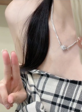 夏季磁吸闪钻多层叠戴项链女