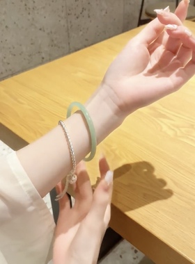 叮当镯子古风轻奢绿色手镯女