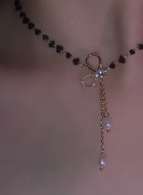 女潮轻奢蝴蝶结项链女