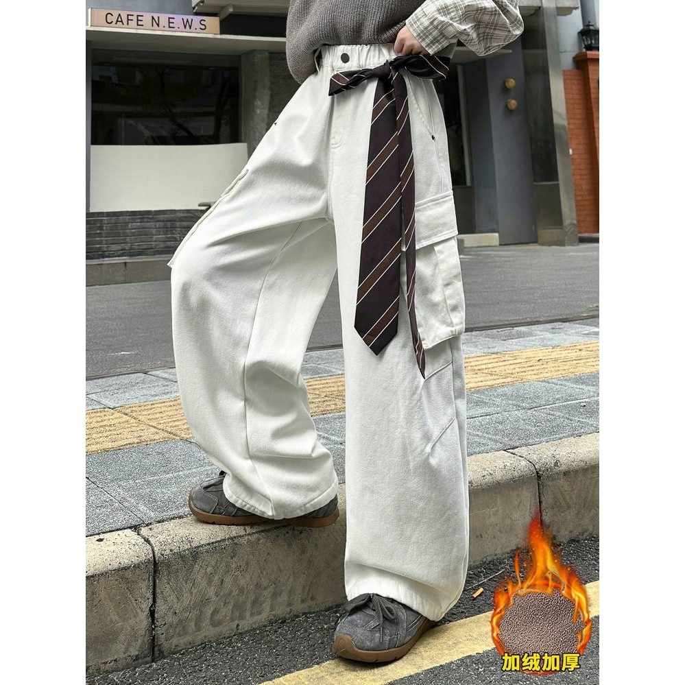 专柜品牌女童工装裤秋冬儿童加绒裤子女大童阔腿裤冬季加厚女孩运,淘宝优惠券,粉丝福利购,淘宝优惠卷