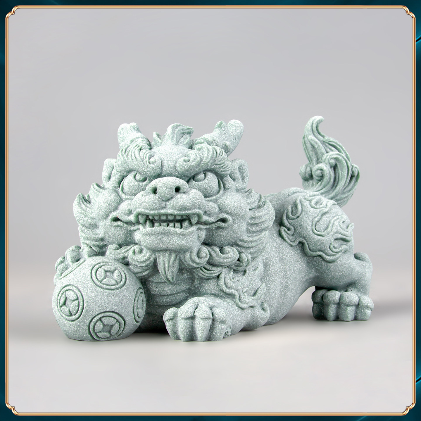 青砂石中国风祥瑞兽暴富双麟摆件办公室茶桌面茶宠园艺鱼缸装饰品,淘宝优惠券,粉丝福利购,淘宝优惠卷