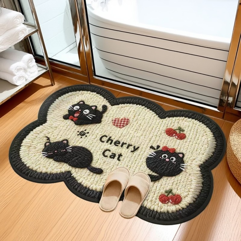 2025新款亚麻可爱浴室用地垫卫生间门口吸水防滑脚垫厕所防摔地毯,淘宝优惠券,粉丝福利购,淘宝优惠卷