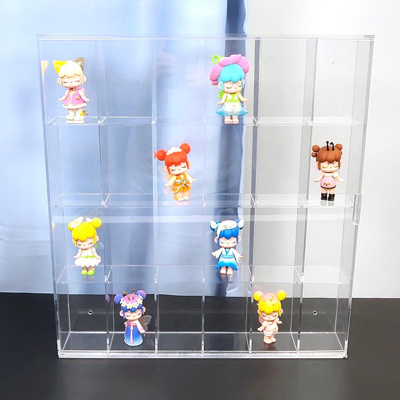 Acrylic transparent lattice figure rack blind box storage box
