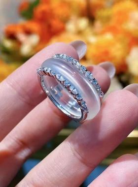 高冰玛瑙戒指镶嵌款新中式