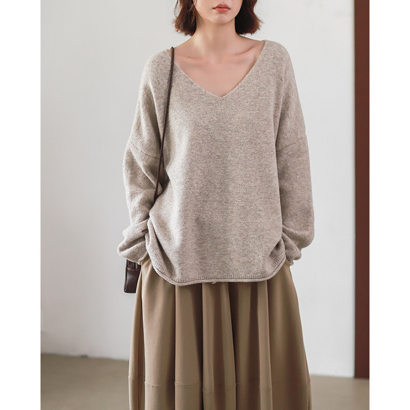 菲尔丹 不起静电！高端柜线 老钱风羊绒混纺巨亲肤V领长袖毛衣938,淘宝优惠券,粉丝福利购,淘宝优惠卷