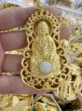 2026黑神话悟空情侣玉髓镶嵌吊坠古法金镶钻项链饰品挂件玛瑙礼品