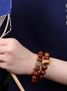 2026招手来财紫金鼠复古手串光珠菩提高桥珠手持念珠男女念珠双圈