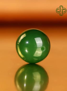 2026建廷俄料老坑碧玉散珠配珠高货单珠圆珠珠子和田玉菠菜绿单颗