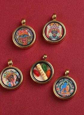 2026藏式1.5小尺寸唐卡财眼五路财神扎基拉姆小狐狸八大守护随身