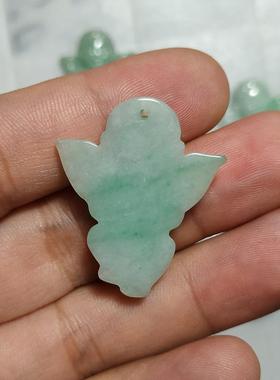 2026翡翠a货小天使玉吊坠缅甸玉浅绿挂件宝宝玉坠厂家