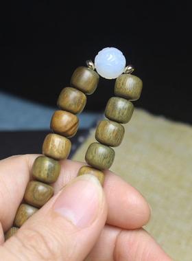 2026绿檀老型珠9mm带小莲蓬手串 阿根廷带清香男女款单圈手链木质