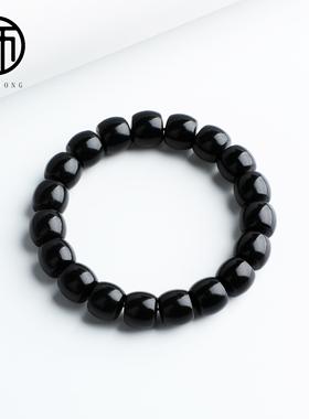 2026收藏级新疆塔什库尔干一细老坑“塔青王”精工和田玉塔黑手串